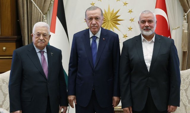 Cumhurbaşkanı Erdoğan, Filistin Devlet Başkanı Abbas ve Haniye ile görüştü