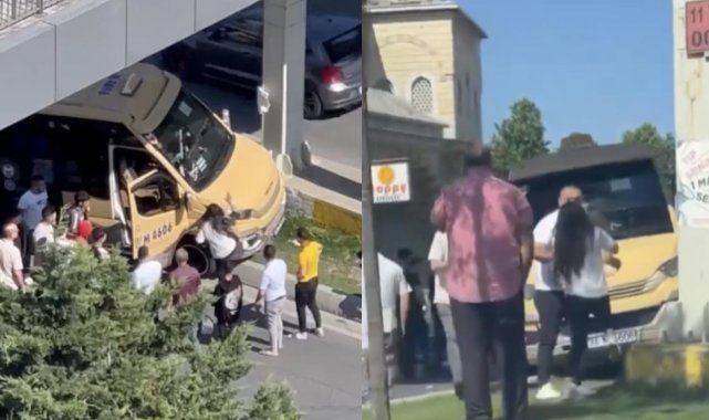 İstanbul'da trafikte akılalmaz olay: Siniri krizi geçirip minibüsün direksiyonunu kırdı