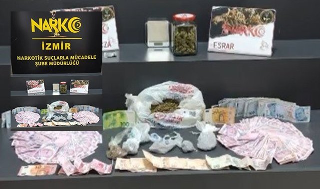 İzmir'de uyuşturucu operasyonu: Çok sayıda madde ele geçirildi