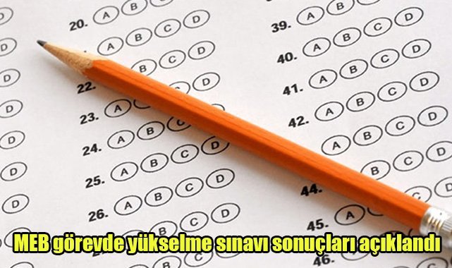 MEB görevde yükselme sınavı sonuçları açıklandı
