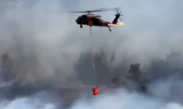 MSB'den yangın söndürme çalışmalarına helikopter desteği