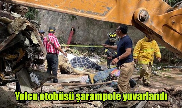 Yolcu otobüsü şarampole yuvarlandı
