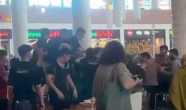 AVM'de ortalık savaş alanına döndü: Tekme ve yumruklar havada uçuştu