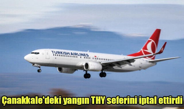 Çanakkale'deki yangın THY seferini iptal ettirdi