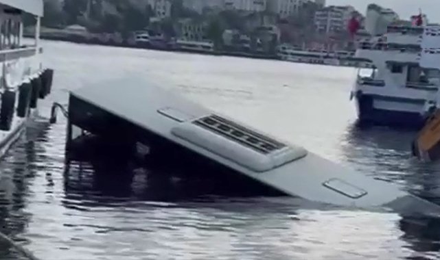 Denize düşen İETT otobüsü böyle battı