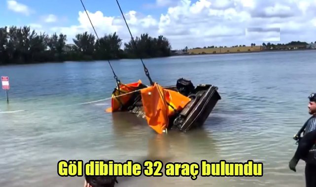 Göl dibinde 32 araç bulundu
