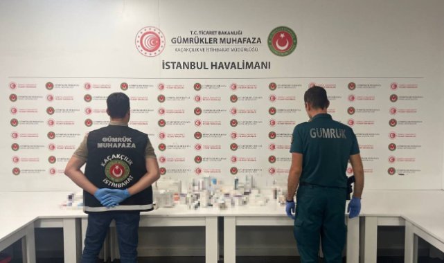 İstanbul Havalimanı’nda piyasa değeri 27 milyon lira olan kaçak ilaç ele geçirildi