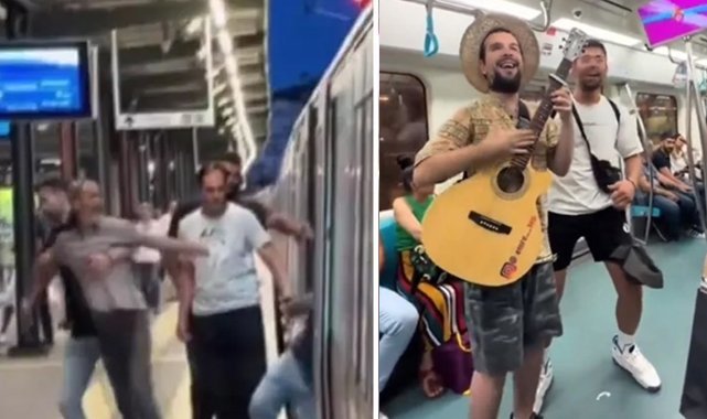 Marmaray’da kavga çıktı, görme engelli vatandaş ortamı neşelendirdi