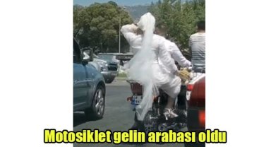 Motosiklet gelin arabası oldu