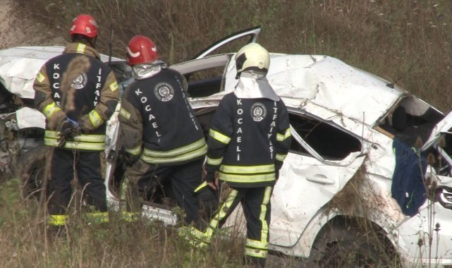 Şarampole uçan otomobil defalarca takla attı