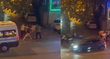 Yan bakma kavgasında cadde boks ringine döndü