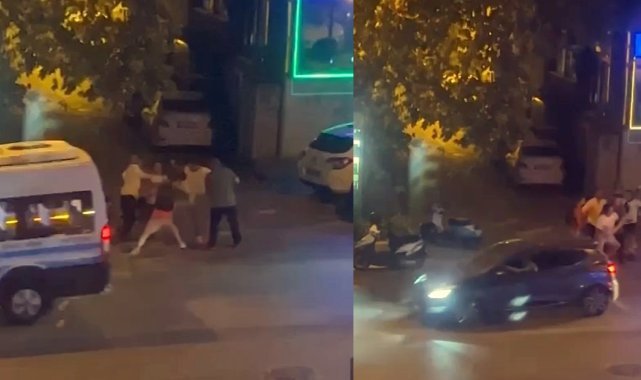 Yan bakma kavgasında cadde boks ringine döndü