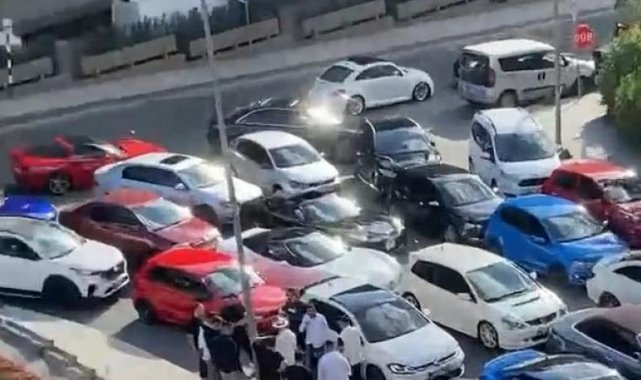 Düğün konvoyundaki araçlar korku dolu anlar yaşattı