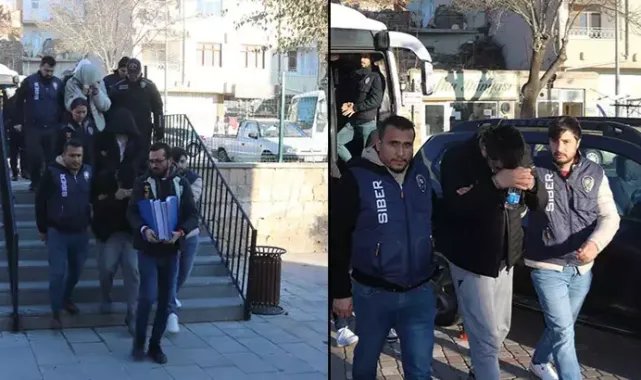 'Kargo dolandırıcılığı' operasyonunda gözaltına alınan şüpheliler adliyede