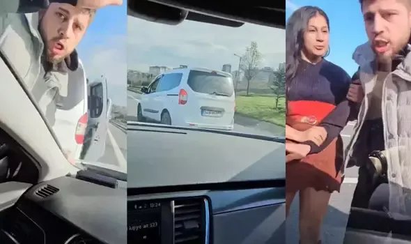 TEM Otoyolu'nda öfkeli sürücü yolunu kestiği otomobilin camını yumrukladı