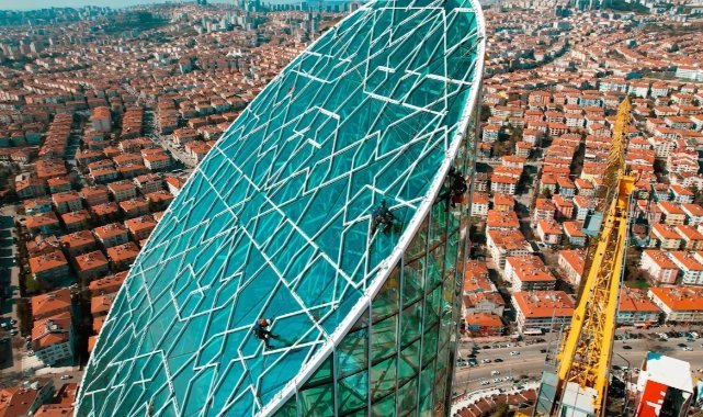Ankara’nın ’örümcek adamları’ havadan görüntülendi