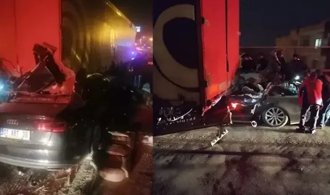 Mersin’de otomobil, TIR’a arkadan çarptı