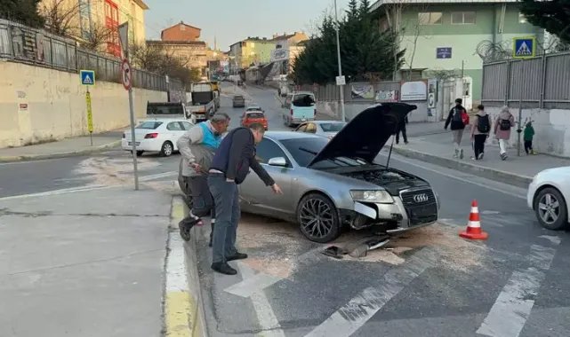 Polisin 'dur' ihtarına uymayan sürücü kaza yapınca yakalandı