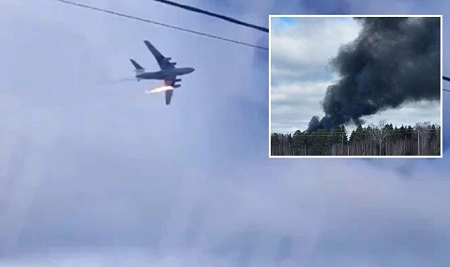 Rusya'da 15 kişiyi taşıyan askeri nakliye uçağı düştü