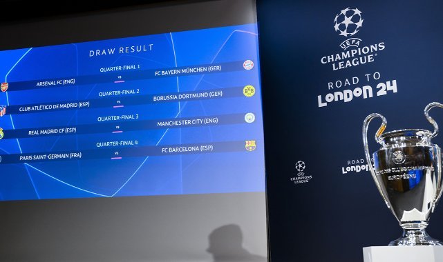 UEFA Şampiyonlar Ligi’nde çeyrek final ve yarı final eşleşmeleri belli oldu