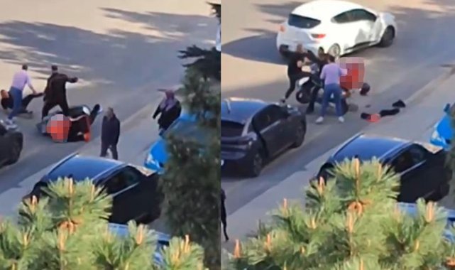 Büyükçekmece’de uçan tekmeli yol kavgası