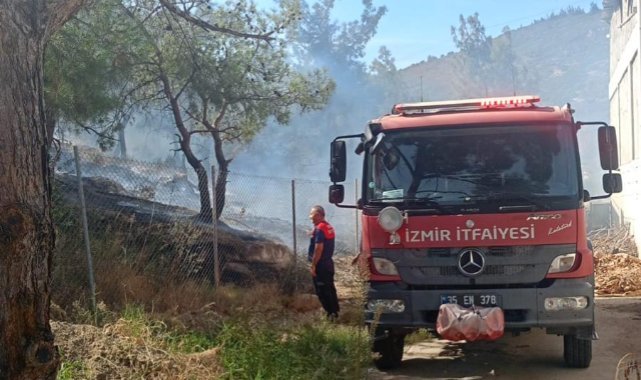 Foça’daki yangına İzmir İtfaiyesi ekipleri de müdahale etti