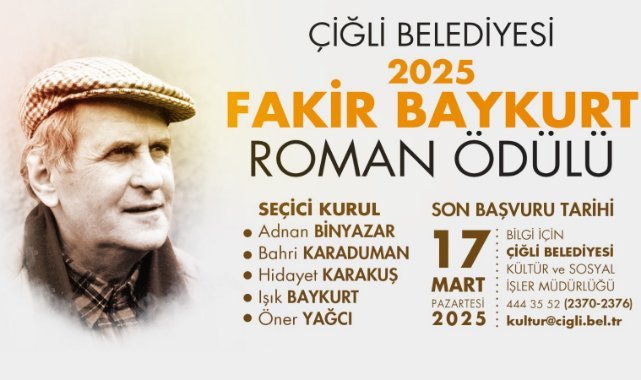 Çiğli Belediyesi Fakir Baykurt Roman Ödülü 6. Kez verilecek: 2025 Fakir Baykurt Roman Ödülü Başvuruları Başladı