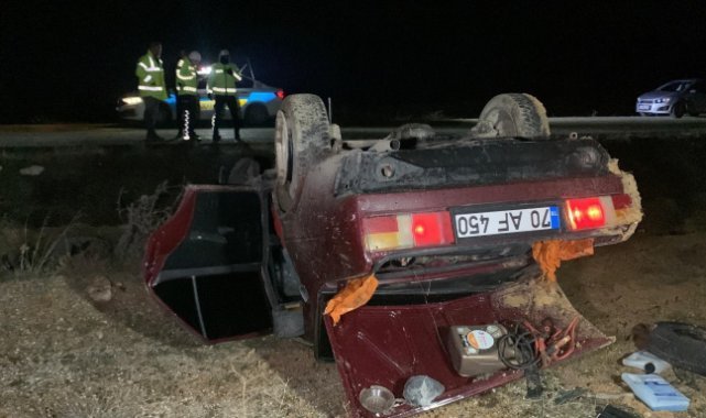 Virajı alamayan Tofaş otomobil şarampole takla attı