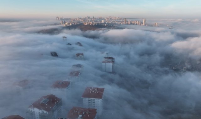 Başkent'te sisli sabahın masalsı görüntüsü