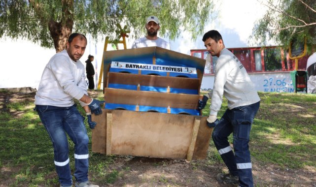 Bayraklı’da sokak kedilerine yeni yuva