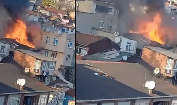 Beyoğlu'nda gecekonduda yangın