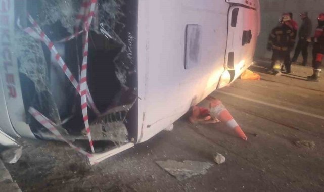 Denizli’de işçi servisi devrildi