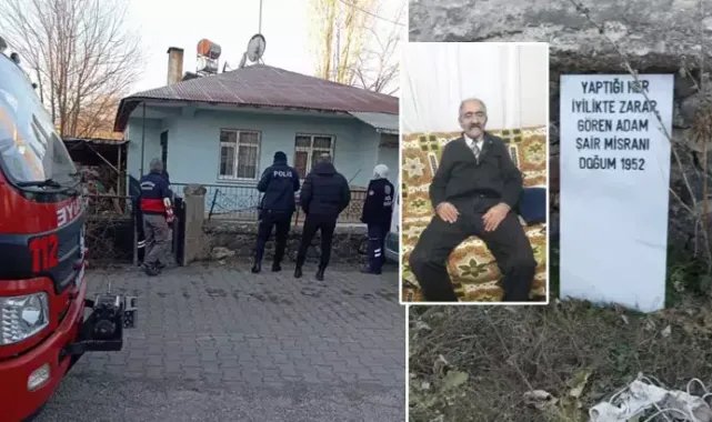 Evinin önünde cesedi, bahçe duvarının yanında mezar taşı bulundu