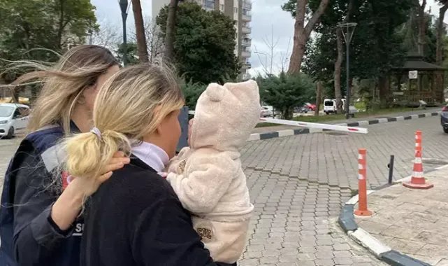 Hırsızlık şüphelisi, kucağındaki çocuğuyla adliyeye sevk edildi