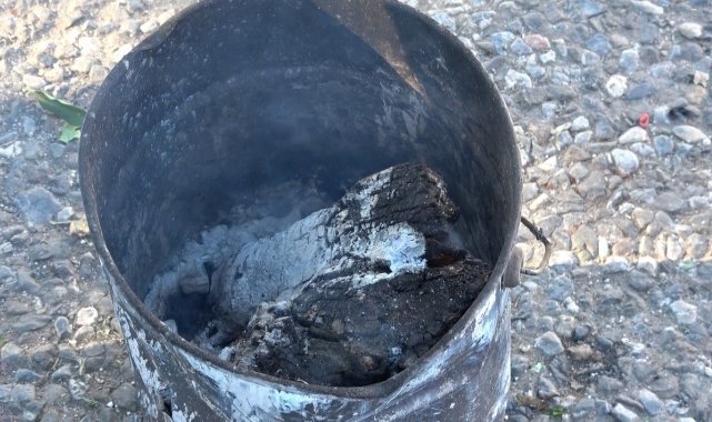 Isınmak için yaktıkları kova bomba gibi patladı