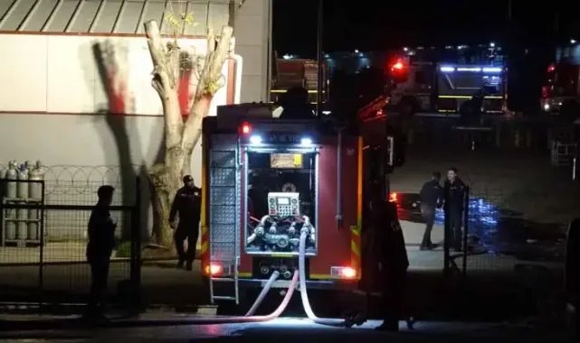 Kocaeli'de, gaz dolum tesisinde yangın