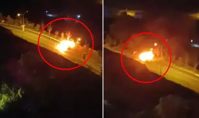 Seyir halindeki hafif ticari araç alev topuna döndü