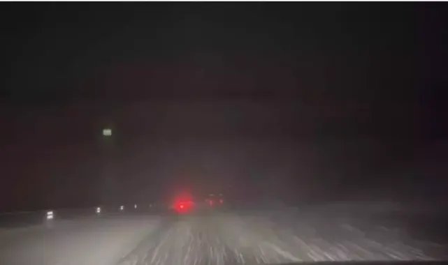 Kuzey Marmara Otoyolu Kocaeli geçişişinde kar yağışı