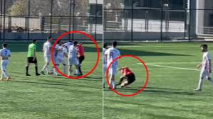 Amatör maçta hakeme yumruklu saldırı
