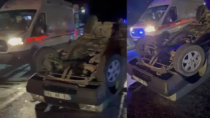 Karabük’te otomobil, takla atıp ters döndü: 4 yaralı