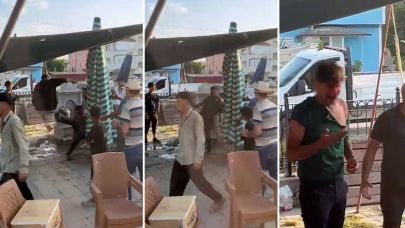 Pazar yerinde 3 kişi, bir genci tekme tokat dövdü