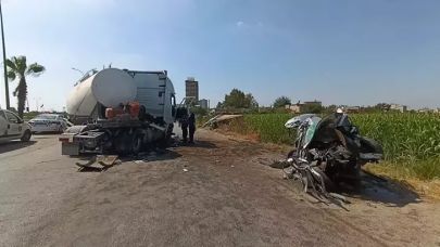 Otomobil ve kamyona, tanker çarptı