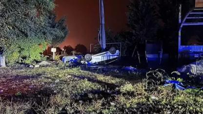 Takla atan otomobildeki 2 kişi yaralandı