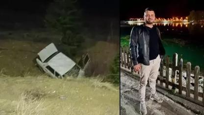 Domuza çarpan otomobil, şarampole yuvarlandı
