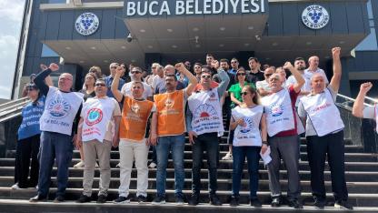 Buca Belediyesi'nde memurların eylemi sürüyor