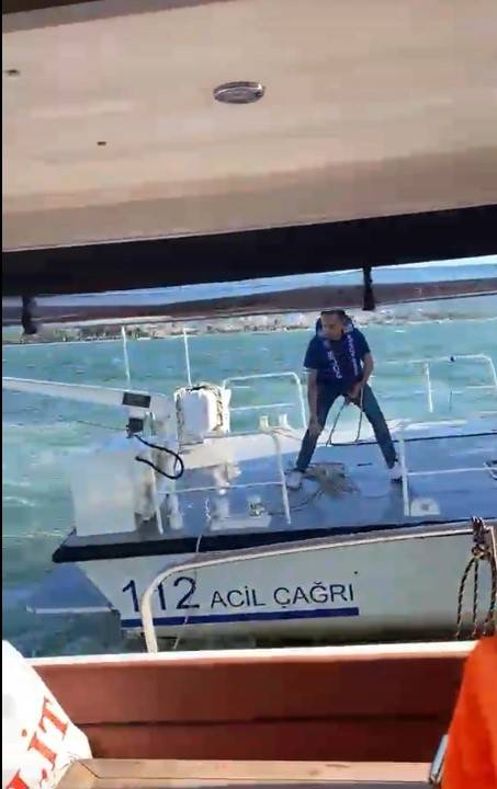 İzmir'de denizde korku dolu anlar