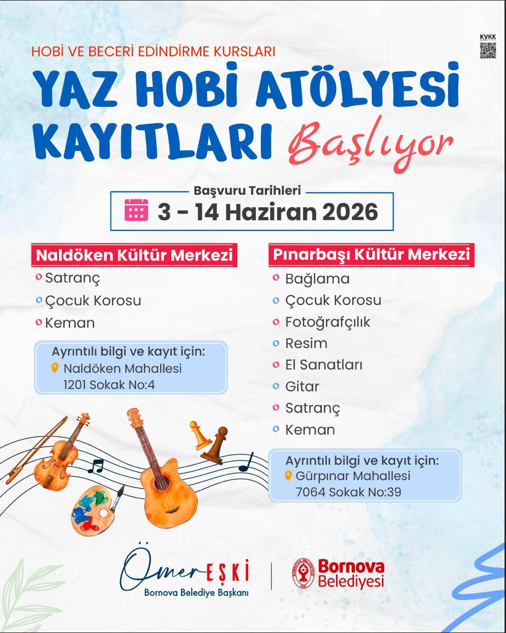 Bornova’da sanat dolu yaz