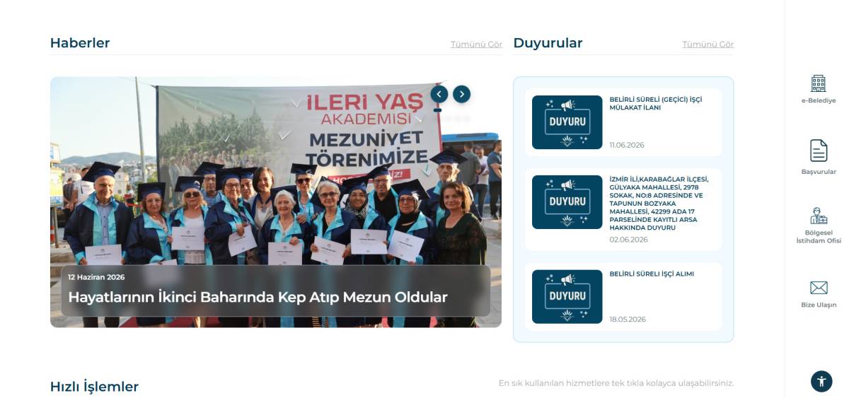 Karabağlar Belediyesi’nin Yeni Web Sitesi Hizmete Açıldı