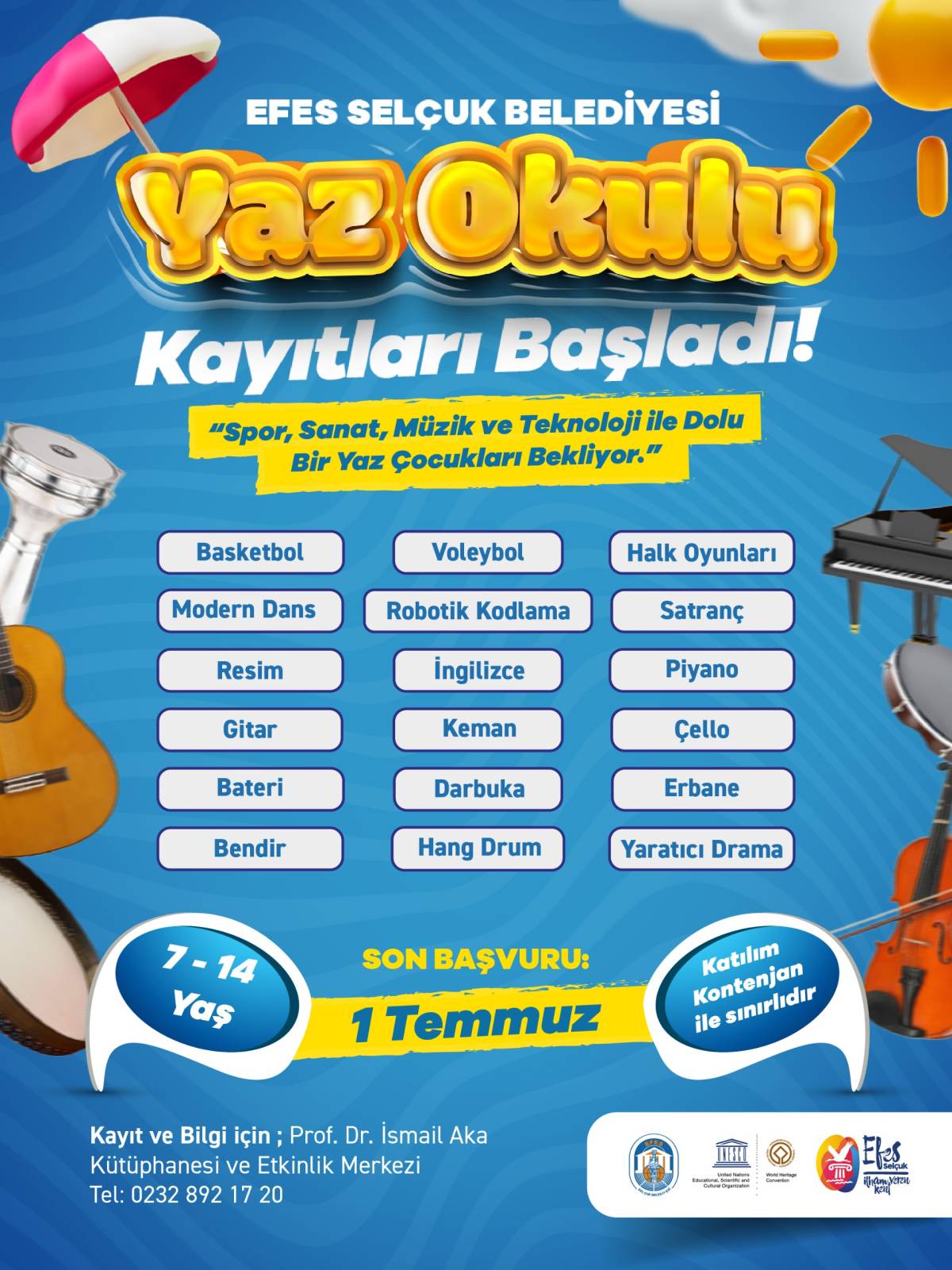 Efes Sekçuk Belediyesi yaz okulu kayıtları başladı